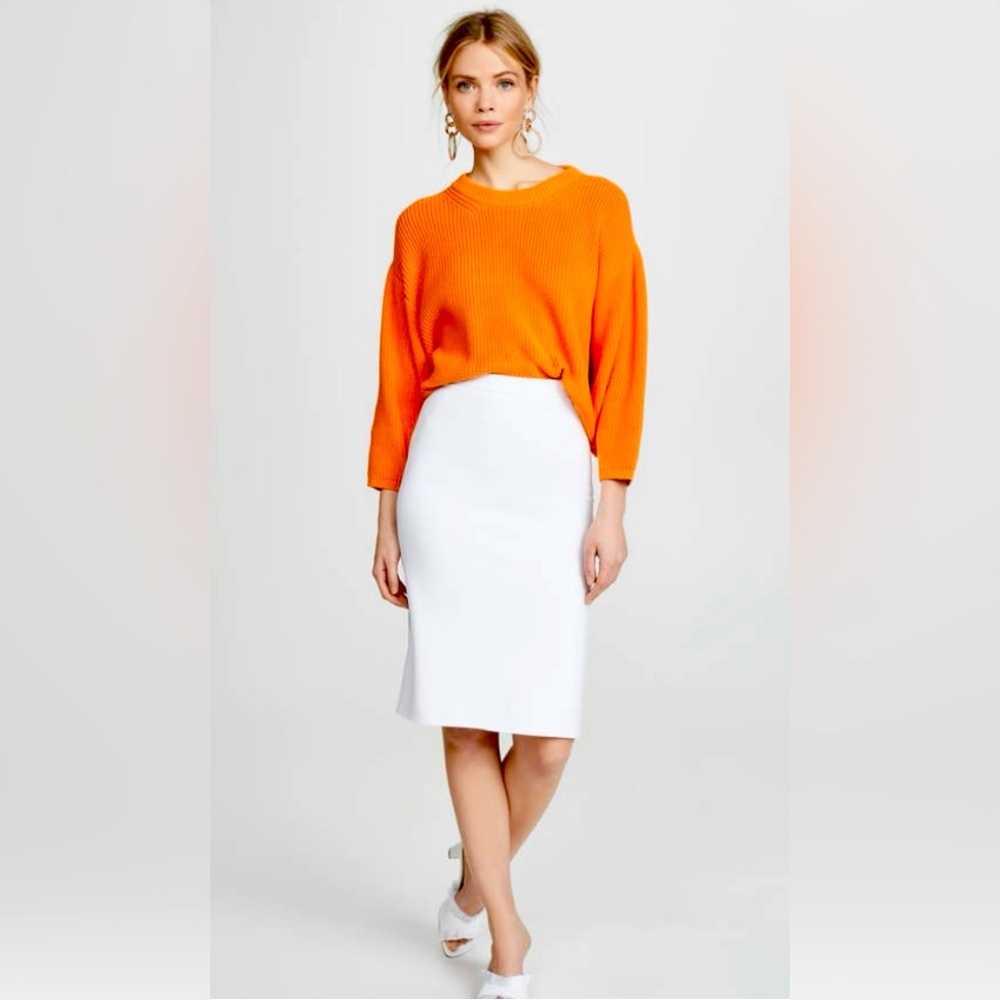 NWT Diane Von Furstenberg Darcey White Pencil Skirt, 4, NEVER WORN